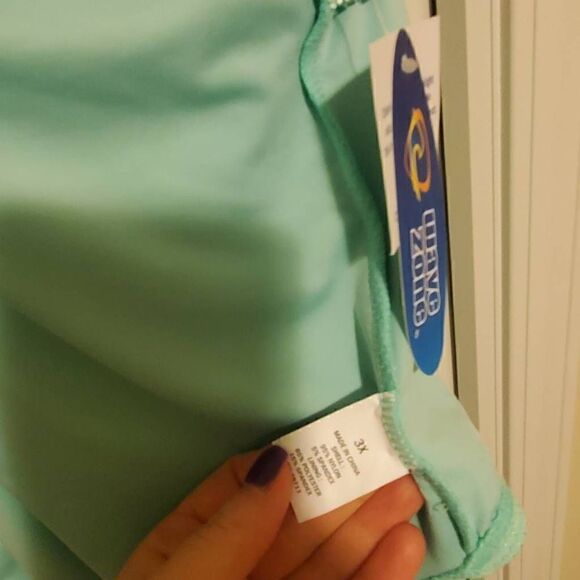 NWT Wave Zone Aqua Blue OnePiece Swimsuit Size 3X - Picture 7 of 8